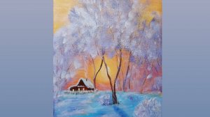 Мастер-класс по рисованию акрилом "Зимний РАссвет"