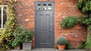 Нестандартная входная дверь с фрамугой в английском стиле .Привнесите аристократичность в ваш дом