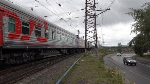 Пассажирские поезда на станции Кандалакша. Электровозы ЭП1