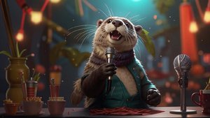 Домашние выдры поют караоке. ASMR