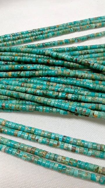 Natural 4mm turquoise heishi gem beads 20230425-05-08