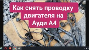 Как снять проводку двигателя на Ауди А4 (Audi A4). Идём к ремонту жгута двигателя.