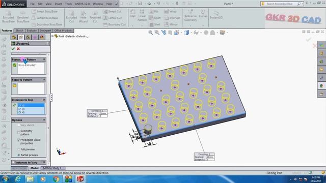 Solidworks tutorial| solidworks tutorial Linear pattern and Circular pattern