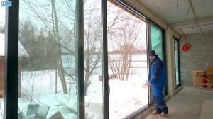 Подъемно-раздвижные двери для остекления больших проемов на террасе. Alutech SL160