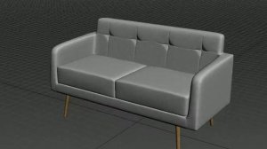 Two seated padded sofa 3D model