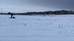 покатушки на самодельном снегокате