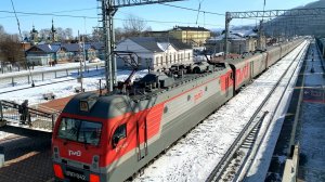 ЖД-станция Слюдянка - пассажирские поезда зимой (февраль 2025) | Железная дорога