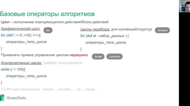 Базовые операторы алгоритмов