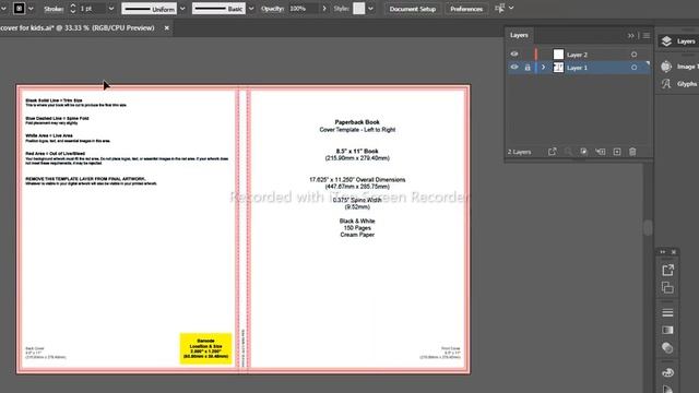 How to make paperback cover for Amazon kdp in Adobe illustrator