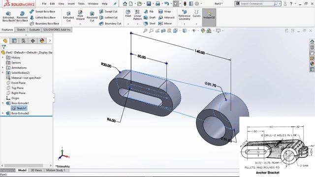 3.1) Introduction SOLIDWORKS Basic Part Modeling | SOLIDWORKS Tutorials