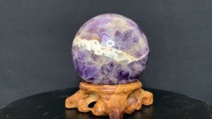 494g 6x6x6cm Purple Banded Chevron Amethyst Sphere from South Africa