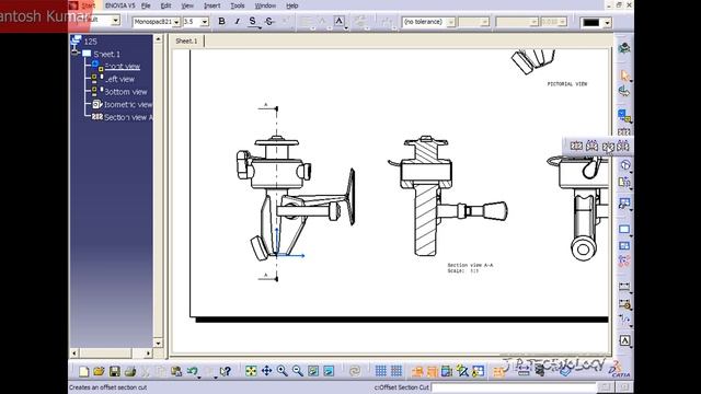 CATIA v5 | DASSAULT SYSTEMES | Walkthrough Part - 125 | SECTION VIEWS