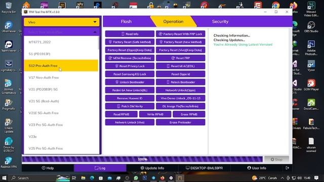TFM TOOL PRO FREE AUTH VIVO MTK