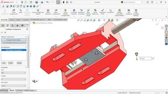 Manual vice assembly in solidworks | Solidworks assembly tutorial