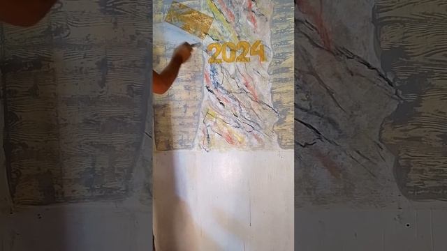 GOODBYE 2023 WELCOME2024.BASIC PAINT TUTORIAL #paintdesign #marbleeffect #diy #woodeffect