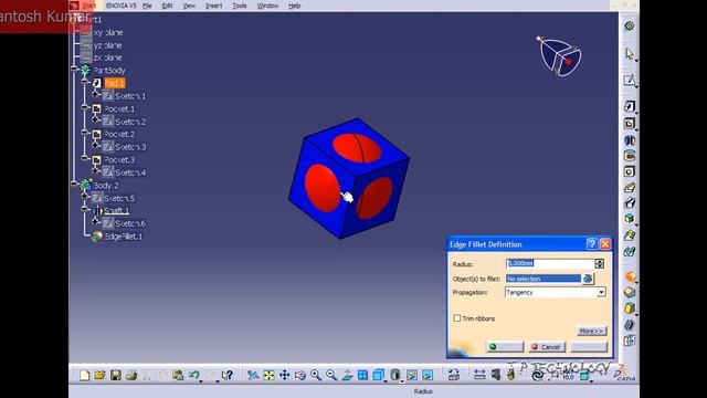 CATIA v5 | DASSAULT SYSTEMES | Walkthrough Part - 100 | BOOLEAN ADD APPLICATION