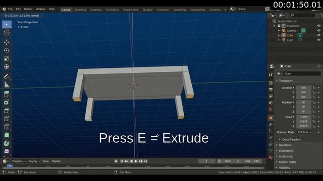 How to Create Table in Blender