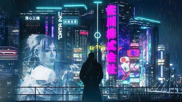 Neon Relaxation 1h Aetheral Soundscape  Bladerunner Inspired Cyberpunk Music with Rain Sounds