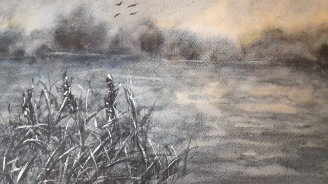 Картина акварелью# дождь акварелью# watercolor landscape# rain in watercolor смотреть онлайн