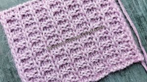 Двухсторонний вафельный узор для вязания тёплых изделий