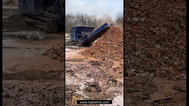Работа дробилки ТТ 1600У на демонтаже