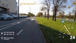 На работу на велосипеде. Гиперлапс х10