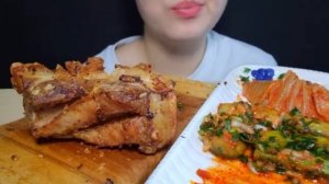 SUB) ASMR 통삼겹살 먹방 whole pork belly (with crispy and chewy)