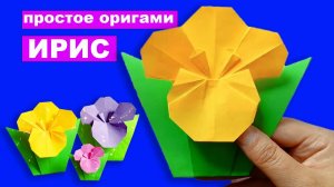 Простой оригами цветок Ириса из бумаги для детей. Оригами цветы из бумаги