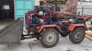 мини трактор переломка 4×4 ковшик кузовок установил полноценное сцепления установил гидроцылиндар