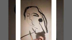 Графика черной тушью на ткани для фотографии.