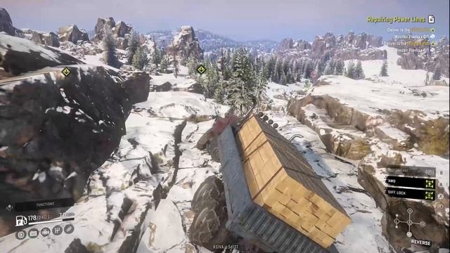 game play in snow runner in a gmc 9500 truck and a truck