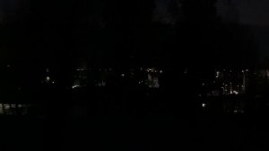 Ночной лес. Вид на город