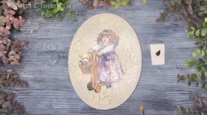 ВИНТАЖНОЕ ПАННО / Декор заготовки из МДФ / Работа с декупажной картой / Одношаговый кракелюр