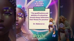 Dr. Tracey Bond's #DO7E Black Genius History Month Celebration Series | Dr. Rebecca Lee Crumpler