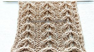 Новый симпатичный узор Колоски для вязания джемпера, кардигана, топа