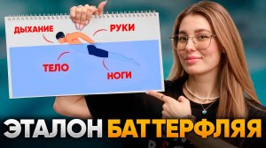 ЭТАЛОННАЯ техника баттерфляем. ПОШАГОВО: Руки, корпус, ноги и дыхание в плавании дельфином