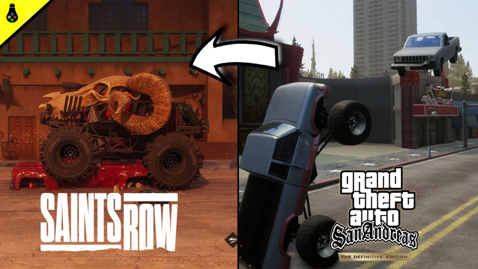 Saints Row reboot vs GTA San Andreas definitive edition Забавное Сравнение