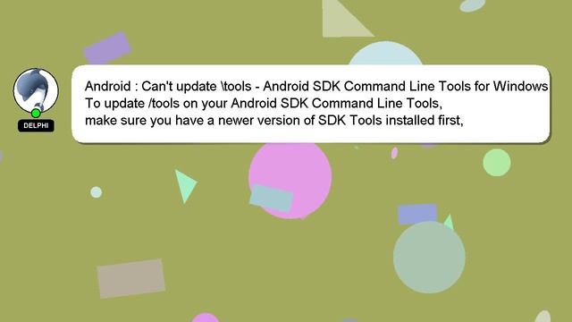 Android : Can't update \tools - Android SDK Command Line Tools for Windows смотреть онлайн