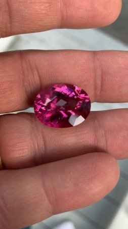 Custom Cut Hot Pink Tourmaline Super Gemstone 17.62 carats from Zambia