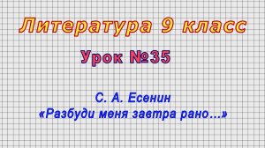 Литература 9 класс (Урок№35 - С. А. Есенин «Разбуди меня завтра рано…»)