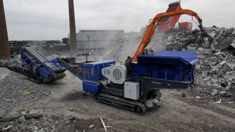 Мобильные дробилки и грохоты ТОПТЕХНО / Дробление железобетона / Линии по переработке