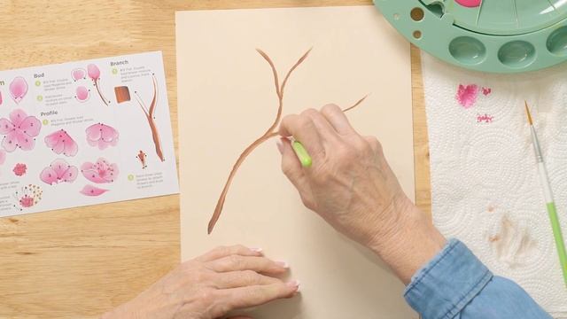 Learn to Paint Cherry Blossoms - FolkArt One Stroke A-Z of Floral Painting