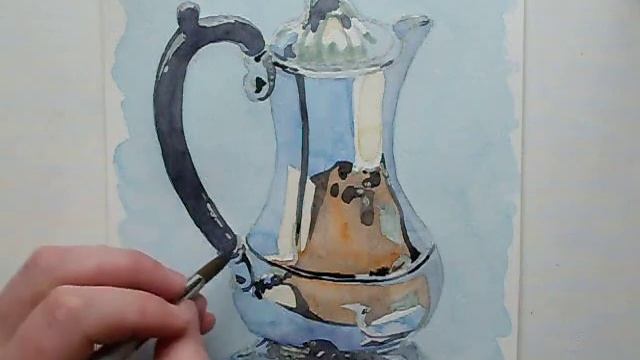 Silver Kettle - Watercolour painting смотреть онлайн