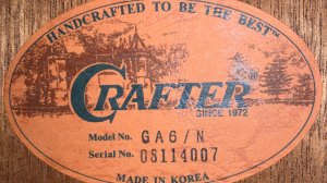 Гитара Crafter GA-6/N - Ooby Dooby ( Roy Orbison )