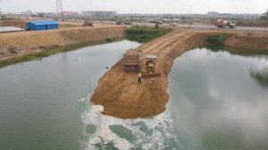 Строительство, продолжение засыпки