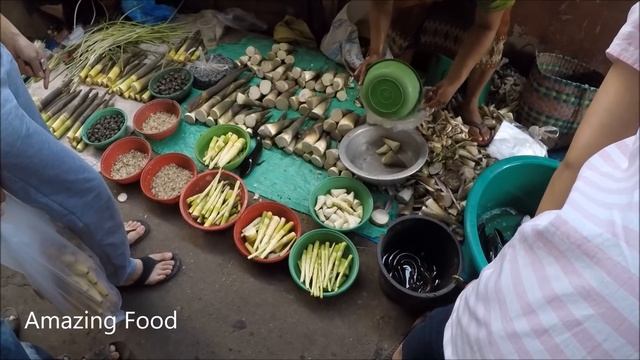 Laos Food - wild Market  insects