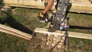 Каркасная бытовка хозблок. Как построить длинные каркасные стены без подъема и помощников Стропила.