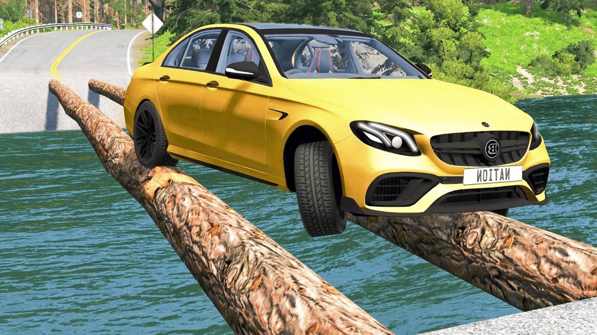 Машина vs Узкий Мост! - BeamNG.drive игра про машины