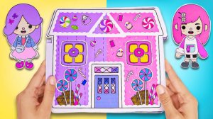 🎀 Розовый VS сиреневый дом 💜 || Простые поделки из бумаги