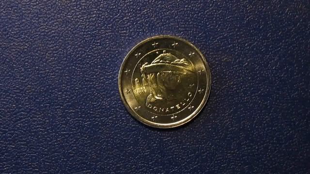 2 евро, Италия 550 лет со дня смерти Донателло 2016г